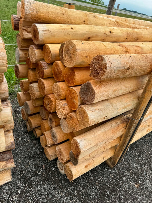 5 inch cedar fence posts for livestock and pasture fencing in Chatham-Kent